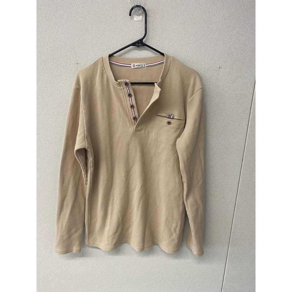 H2H Men's Tan Waffle Shirt Size XL